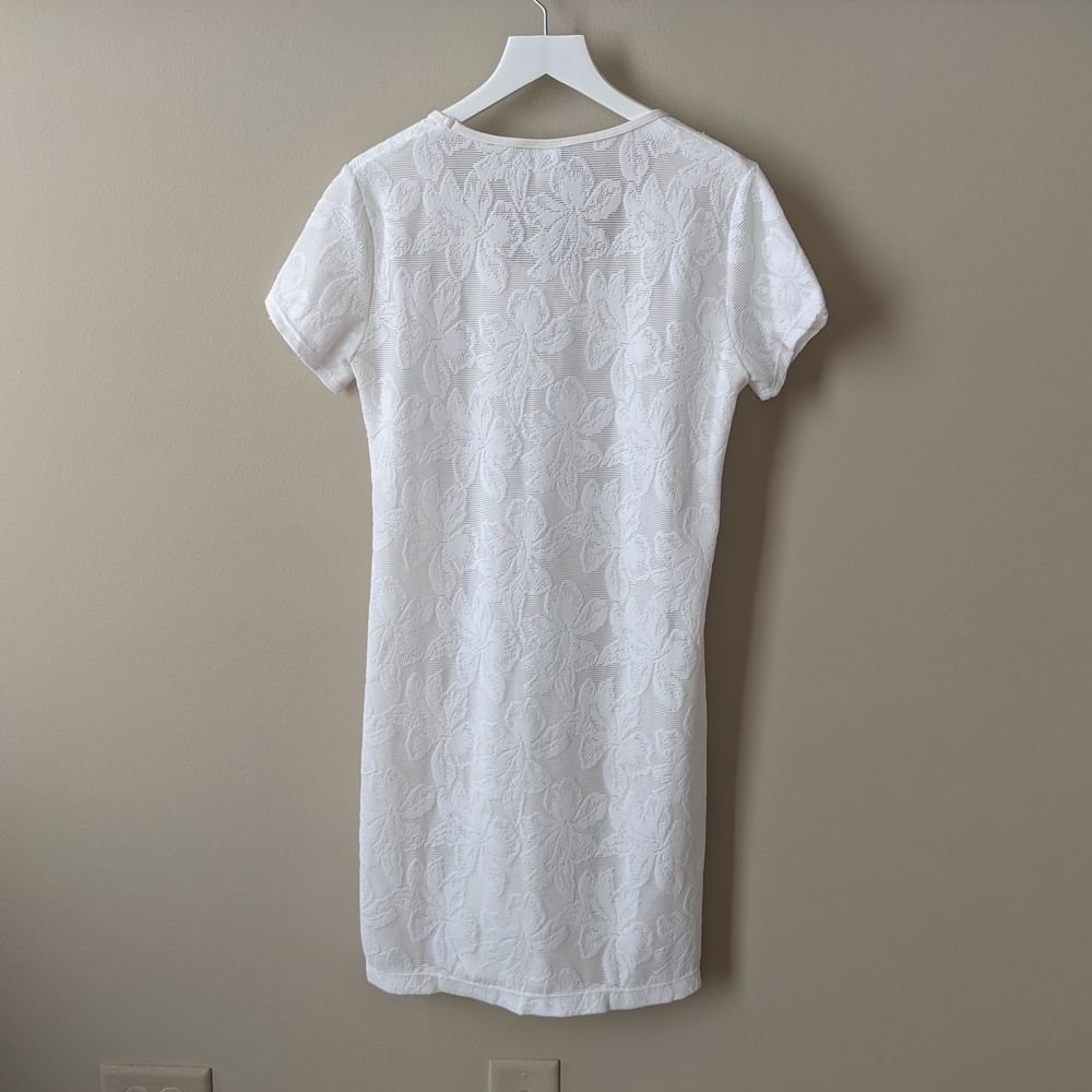Tommy Bahama White Floral Semi-Sheer Swim Coverup Dress - Picture 3 of 6